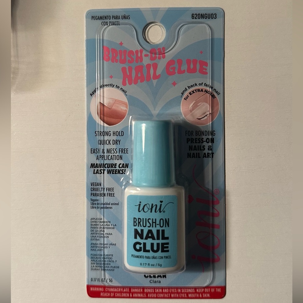 ioni Brush-On Nail Glue - Clear